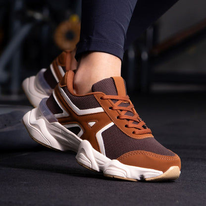 Tênis Esportivo TN15 Caramelo Branco