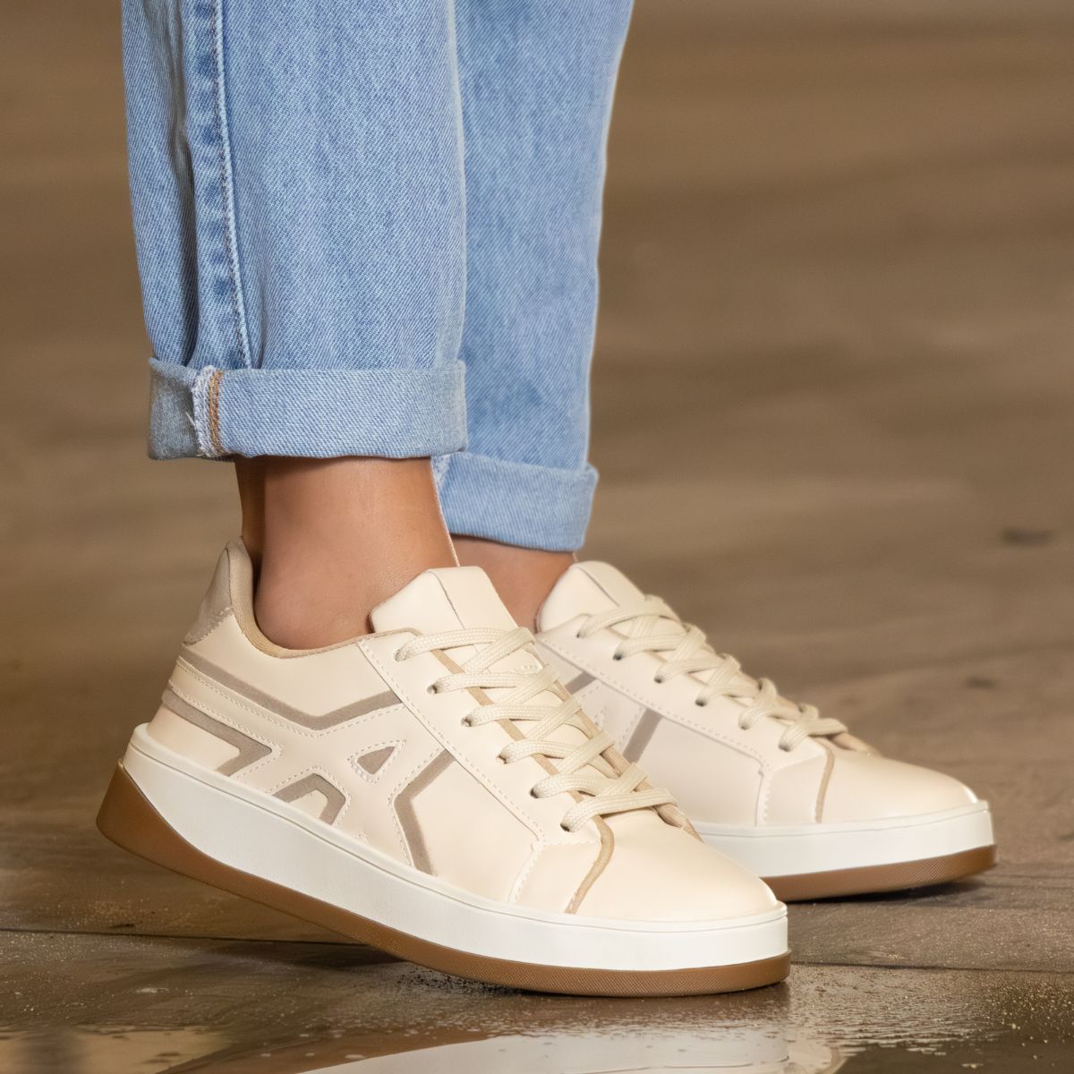 Tênis Esportivo Casual TN16 Off White