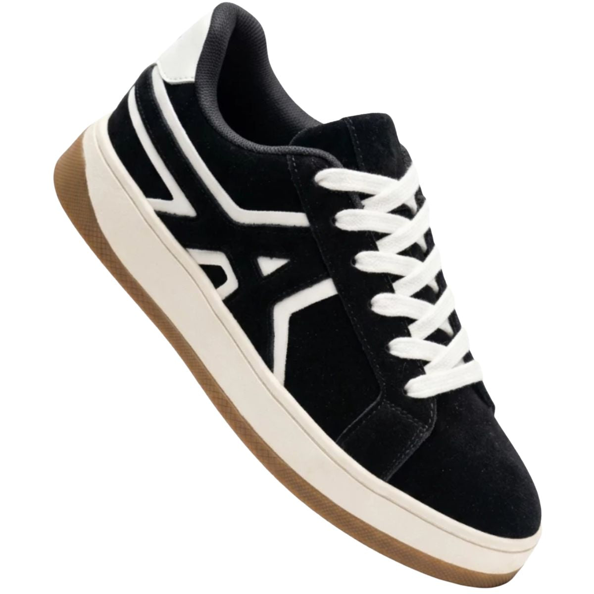 Tênis Esportivo Casual TN16 Preto Branco